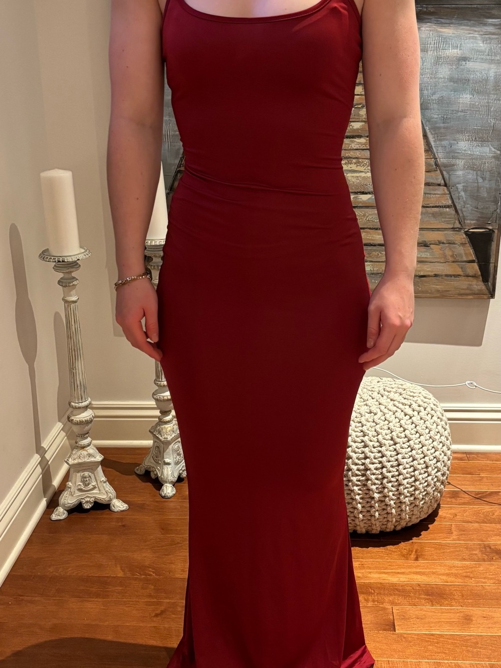 Elegant dark red Bodycon Maxi Dress